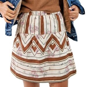 TINY for Anthropologie NWT Raleigh A-Line Mini Skirt Size Medium Floral Striped